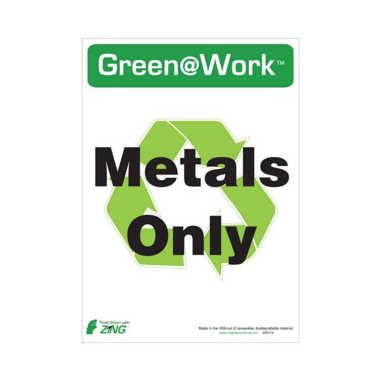ZING Green At Work Label, 14x10, 5/PK- Model 2041S