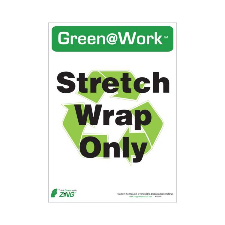 ZING Green At Work Label, 14x10, 5/PK- Model 2050S