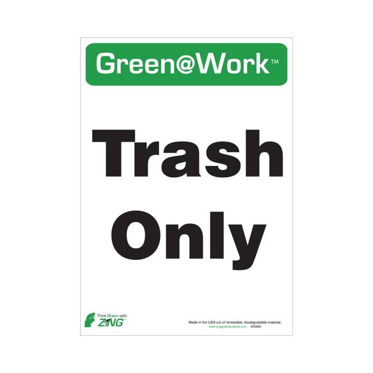 ZING Green At Work Label, 14x10, 5/PK- Model 2068S