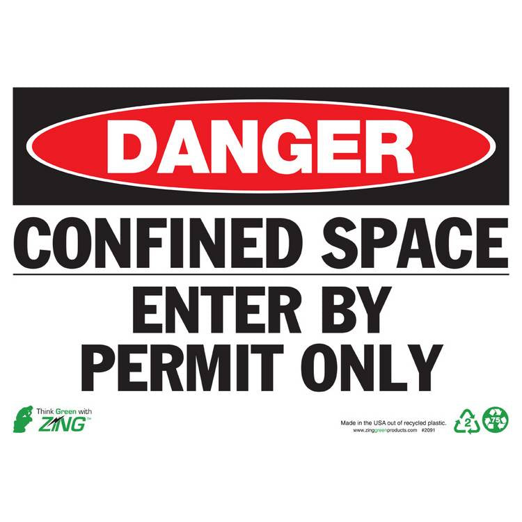 ZING Eco Safety Sign, Danger, 10X14- Model 2091S
