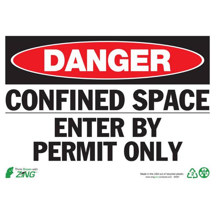ZING Eco Safety Sign, Danger, 10X14- Model 2091