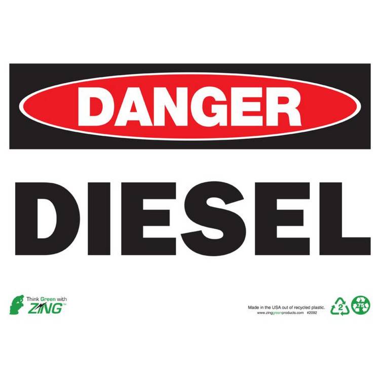 ZING Eco Safety Sign, Danger, 10X14- Model 2092