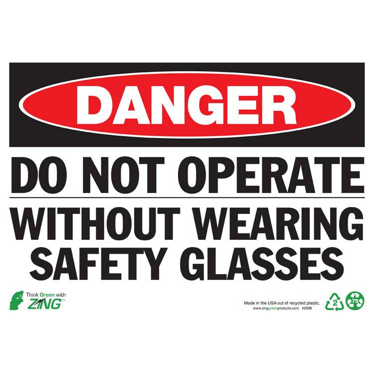 ZING Eco Safety Sign, Danger, 10X14- Model 2096A