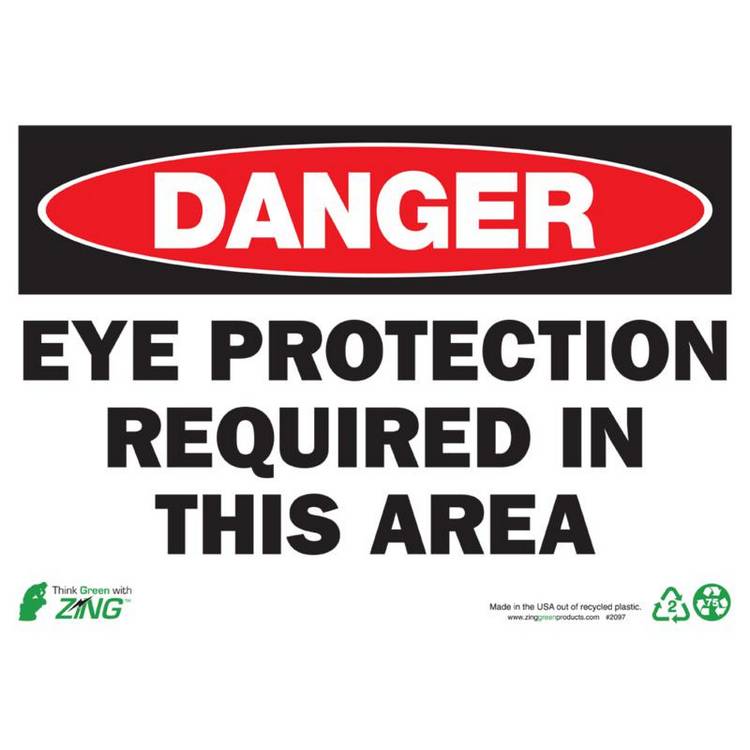 ZING Eco Safety Sign, Danger, 10X14- Model 2097