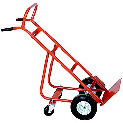 Wesco Heavy Duty Hand Truck w/ 10" Semi-Pneumatic Wheels & 4" Casters