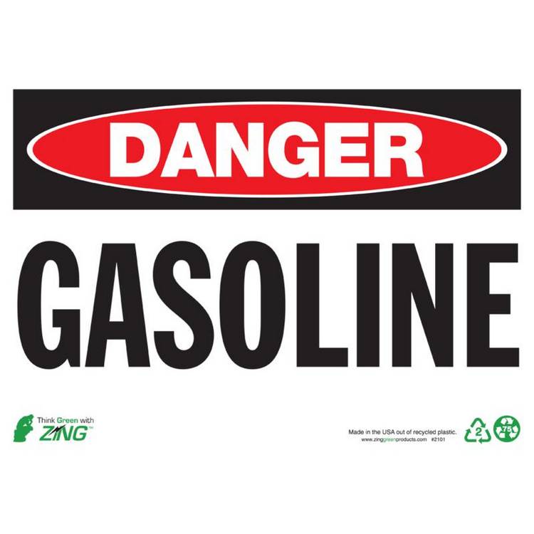 ZING Eco Safety Sign, Danger, 10X14- Model 2101