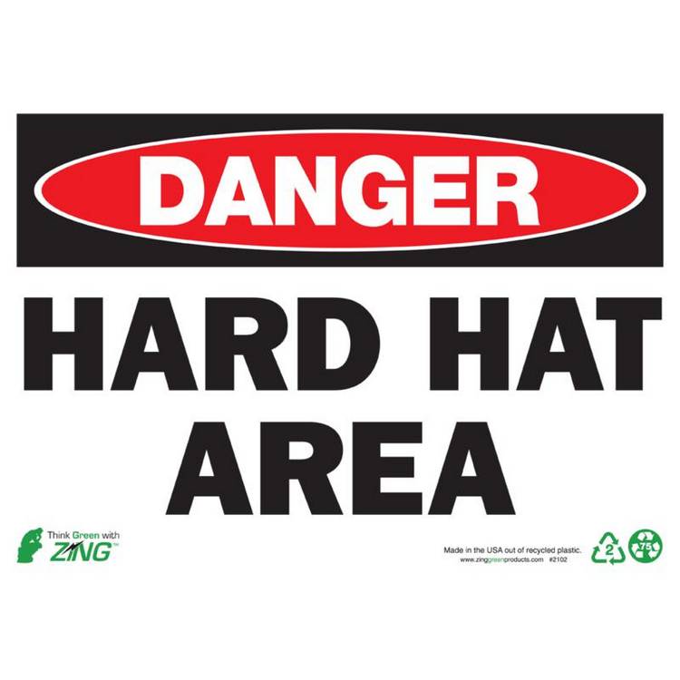 ZING Eco Safety Sign, Danger, 10X14- Model 2102