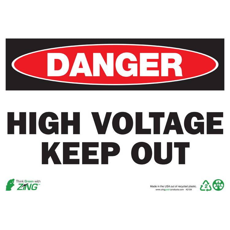 ZING Eco Safety Sign, Danger, 10X14- Model 2104S