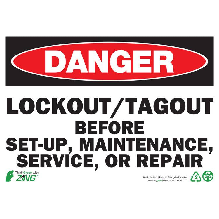 ZING Eco Safety Sign, Danger, 10X14- Model 2107A