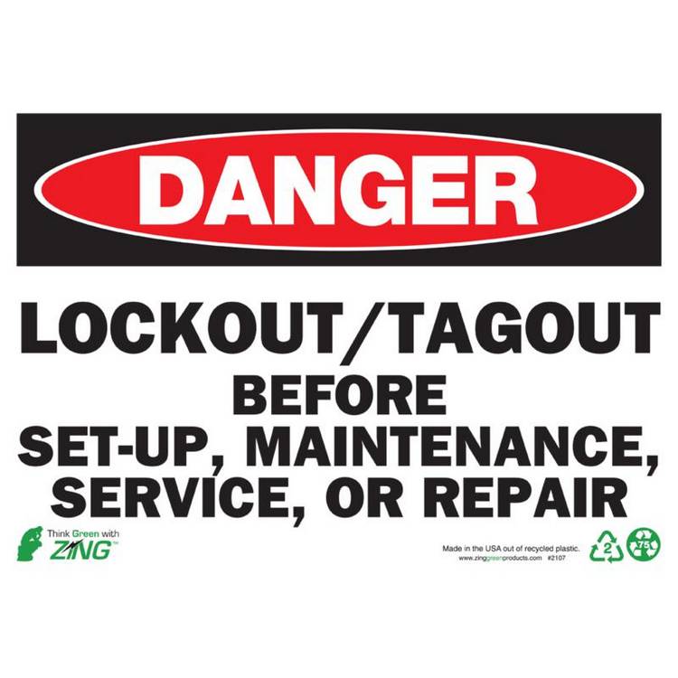 ZING Eco Safety Sign, Danger, 10X14- Model 2107