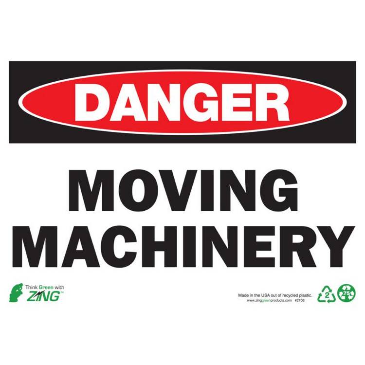ZING Eco Safety Sign, Danger, 10X14- Model 2108