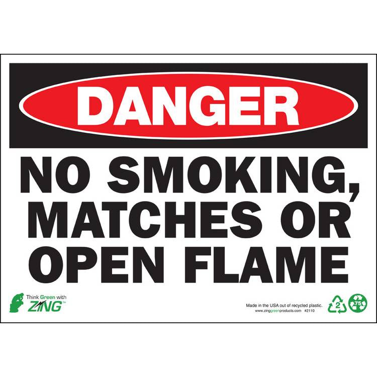 ZING Eco Safety Sign, Danger, 10X14- Model 2110S