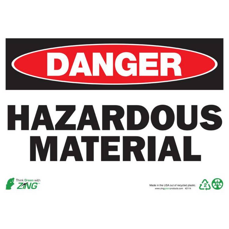 ZING Eco Safety Sign, Danger, 10X14- Model 2114