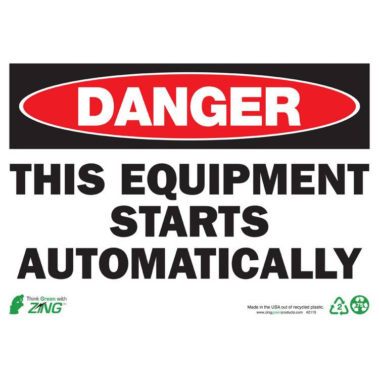 ZING Eco Safety Sign, Danger, 10X14- Model 2115S