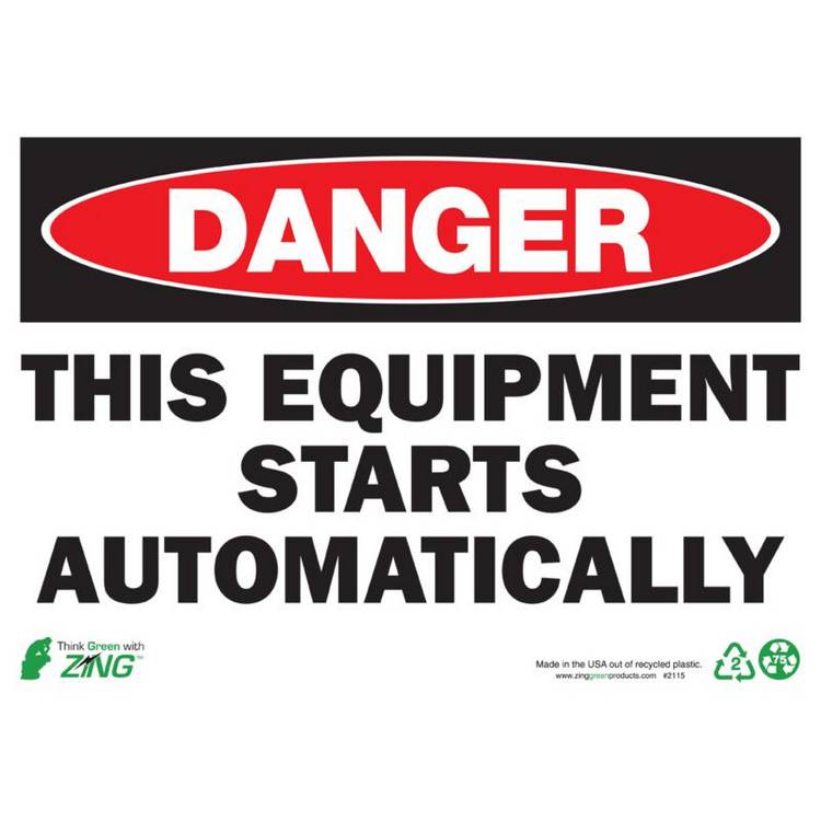 ZING Eco Safety Sign, Danger, 10X14- Model 2115