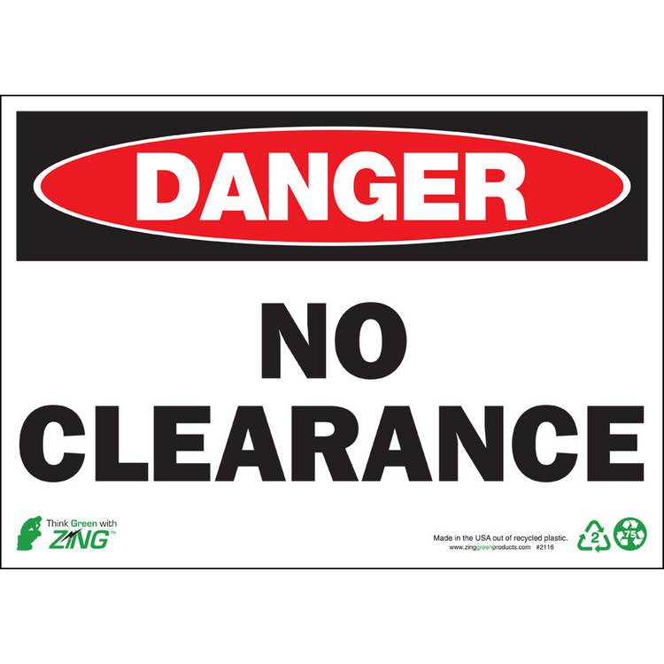 ZING Eco Safety Sign, Danger, 10X14- Model 2116A