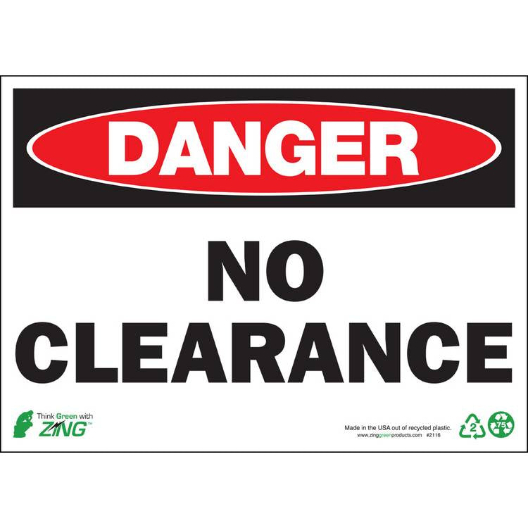 ZING Eco Safety Sign, Danger, 10X14- Model 2116S