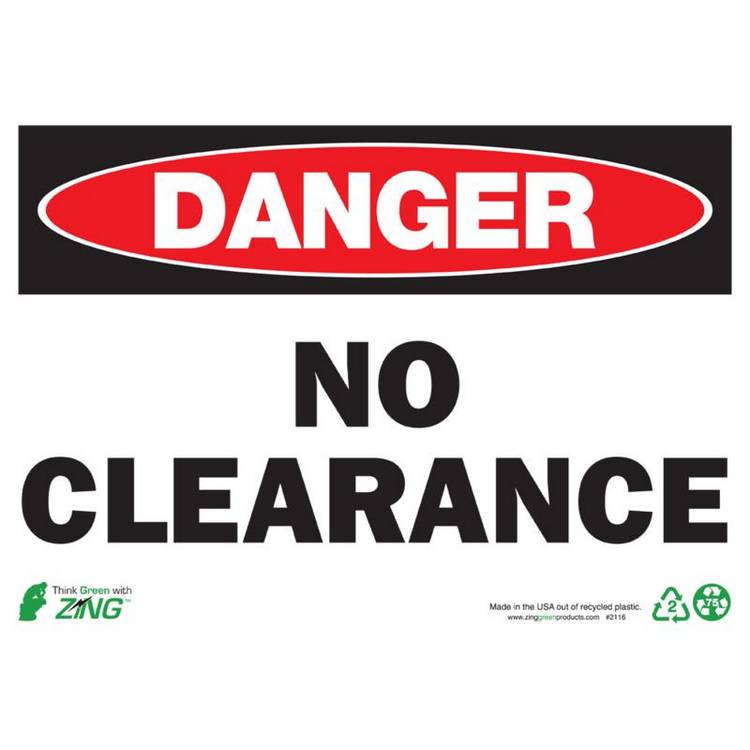 ZING Eco Safety Sign, Danger, 10X14- Model 2116