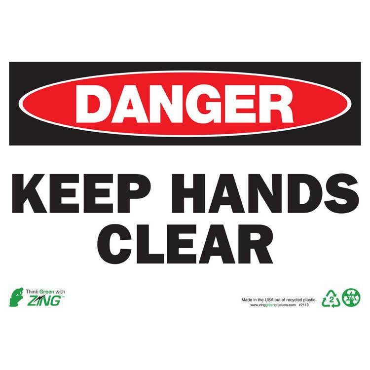 ZING Eco Safety Sign, Danger, 10X14- Model 2119S