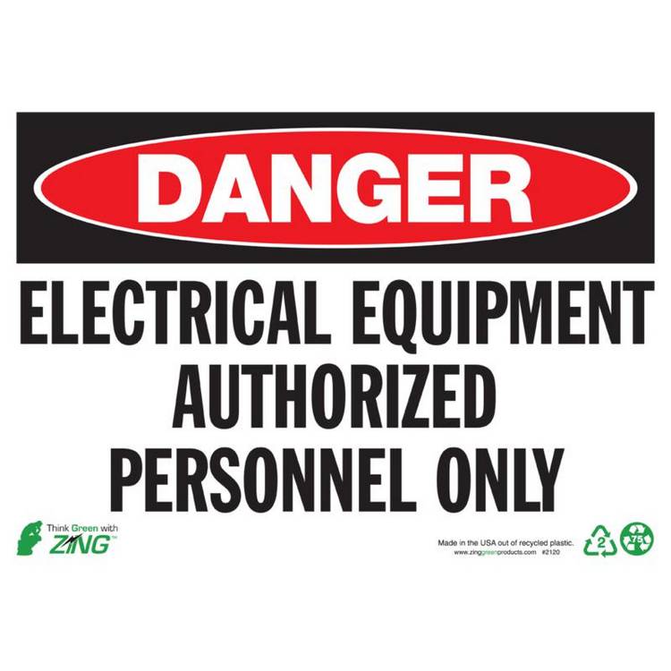 ZING Eco Safety Sign, Danger, 10X14- Model 2120