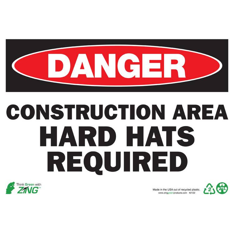 ZING Eco Safety Sign, Danger, 10X14- Model 2122S