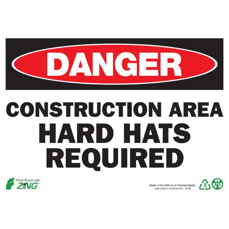 ZING Eco Safety Sign, Danger, 10X14- Model 2122