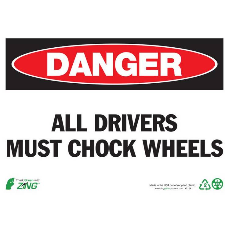 ZING Eco Safety Sign, Danger, 10X14- Model 2124