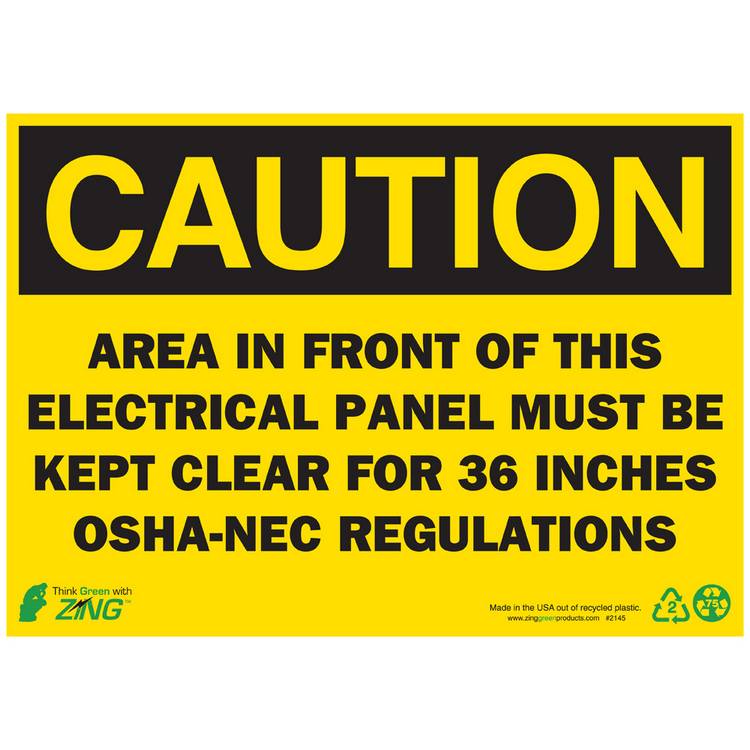 ZING Eco Safety Sign, Caution, 10X14- Model 2145A