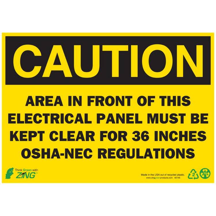 ZING Eco Safety Sign, Caution, 10X14- Model 2145