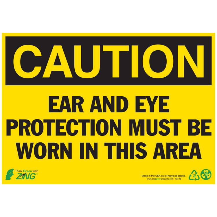 ZING Eco Safety Sign, Caution, 10X14- Model 2146A
