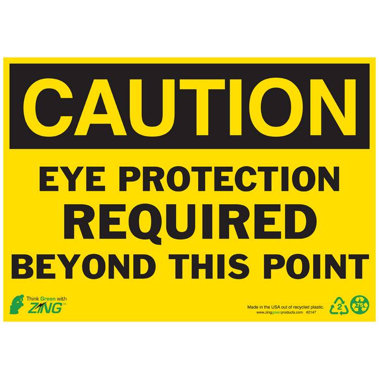 ZING Eco Safety Sign, Caution, 10X14- Model 2147A