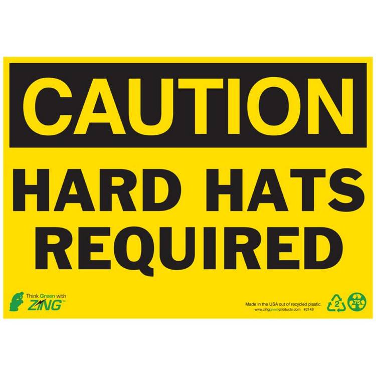 ZING Eco Safety Sign, Caution, 10X14- Model 2149