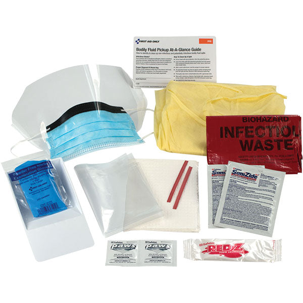 Bodily Fluid Clean-Up Kit w/ Disposable Tray