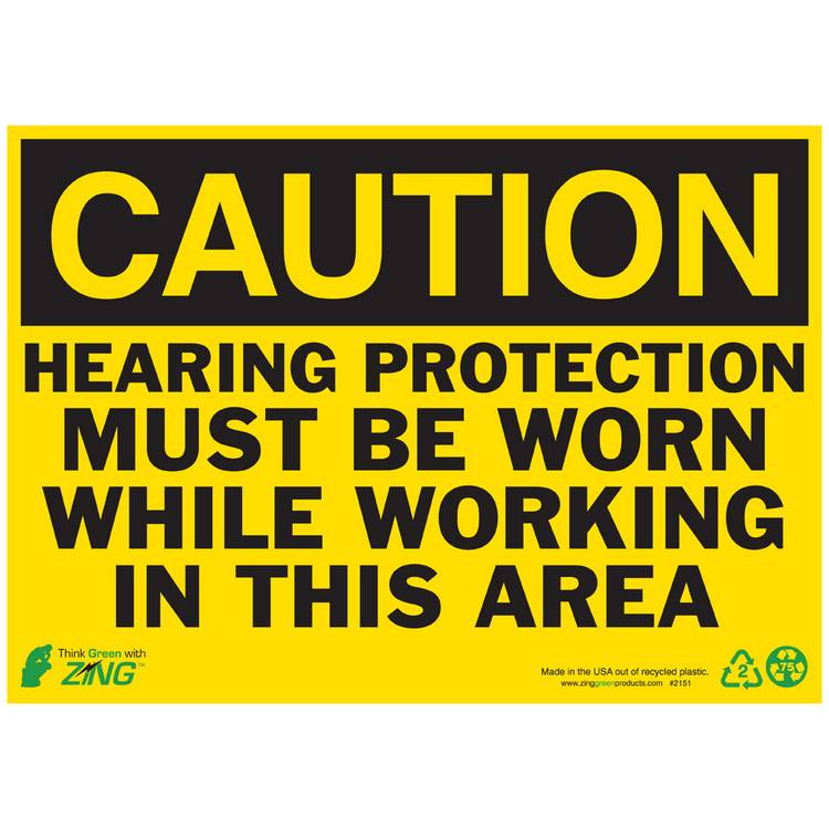 ZING Eco Safety Sign, Caution, 10X14- Model 2151A