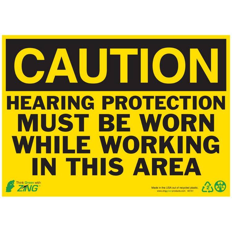 ZING Eco Safety Sign, Caution, 10X14- Model 2151