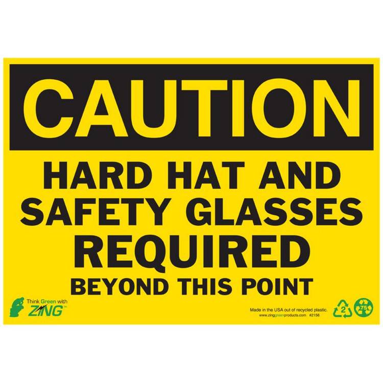 ZING Eco Safety Sign, Caution, 10X14- Model 2156