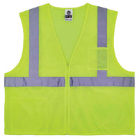 Thumbnail for Ergodyne® GloWear® 8256Z Class 2 Self-Extinguishing Hi-Vis Safety Vest, Small/Medium, Lime, 1/Each