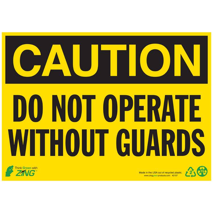 ZING Eco Safety Sign, Caution, 10X14- Model 2157A