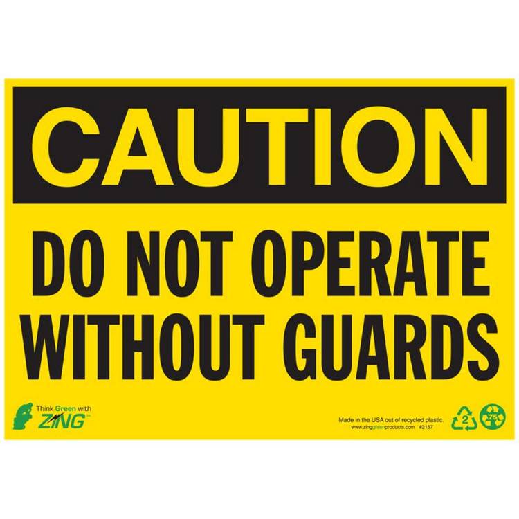 ZING Eco Safety Sign, Caution, 10X14- Model 2157