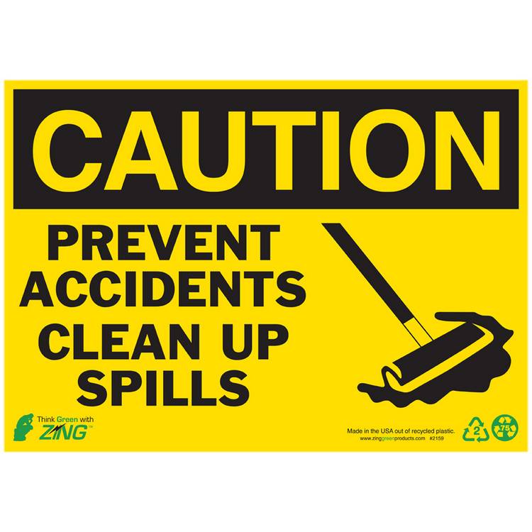 ZING Eco Safety Sign, Caution, 10X14- Model 2159A