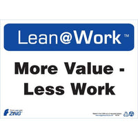 Thumbnail for ZING Lean At Work Sign, 10x14- Model 2164