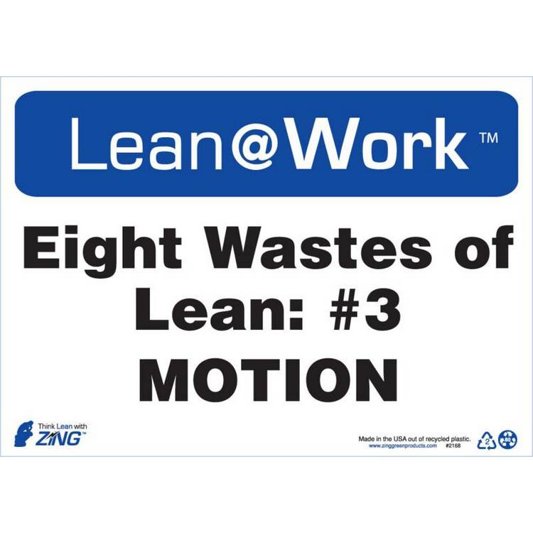 ZING Lean At Work Sign, 10x14- Model 2168