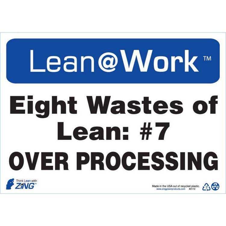 ZING Lean At Work Sign, 10x14- Model 2172