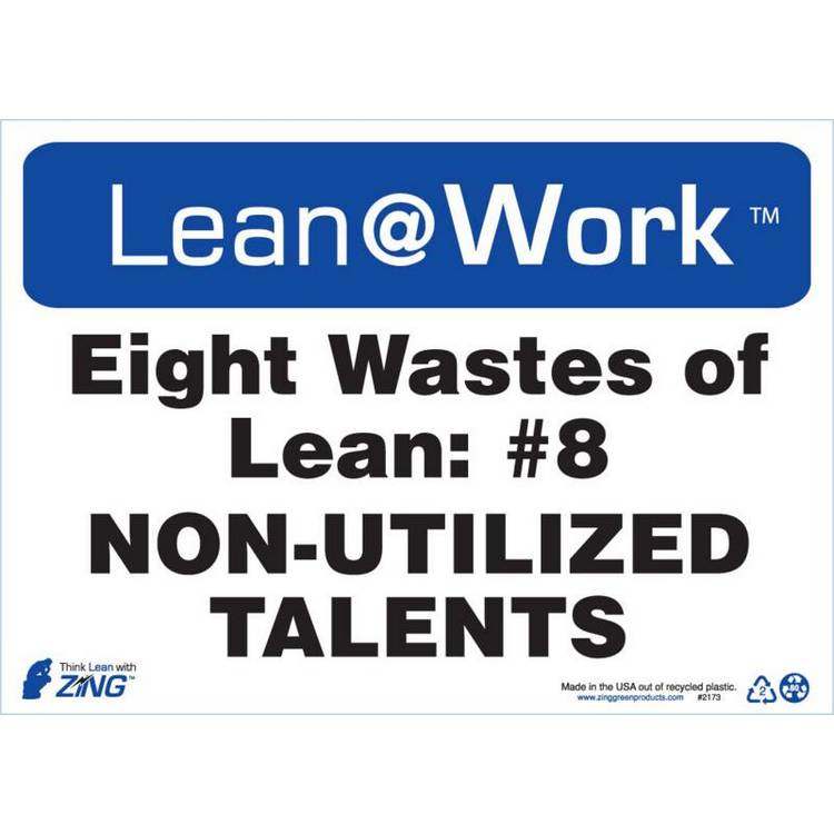 ZING Lean At Work Sign, 10x14- Model 2173