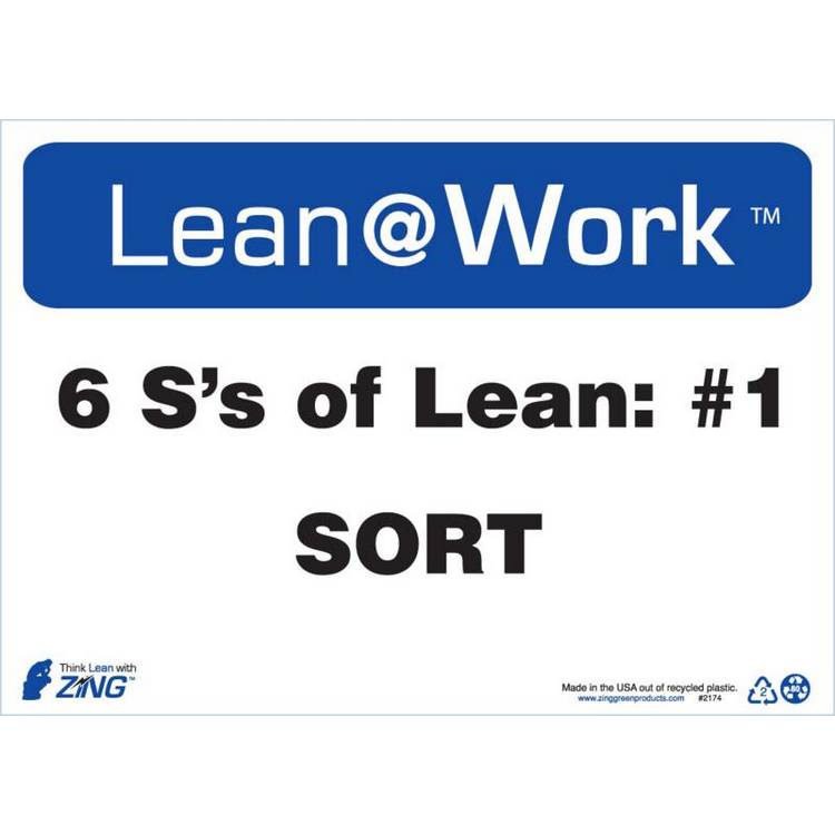 ZING Lean At Work Sign, 10x14- Model 2174