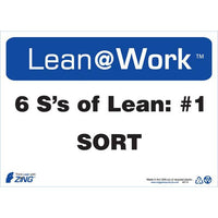 Thumbnail for ZING Lean At Work Sign, 10x14- Model 2174