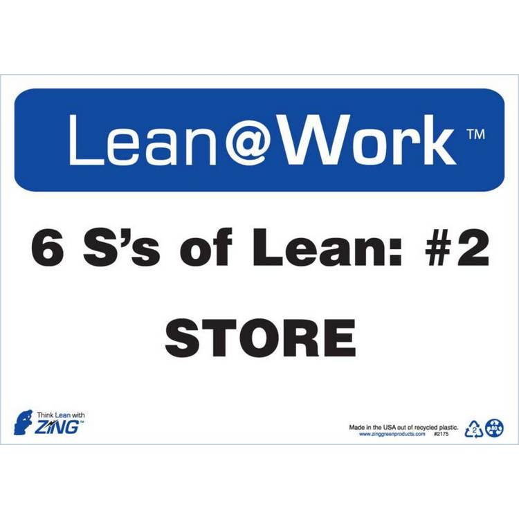 ZING Lean At Work Sign, 10x14- Model 2175