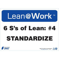 Thumbnail for ZING Lean At Work Sign, 10x14- Model 2177