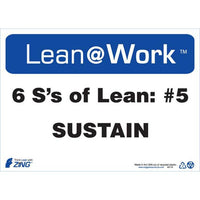 Thumbnail for ZING Lean At Work Sign, 10x14- Model 2178