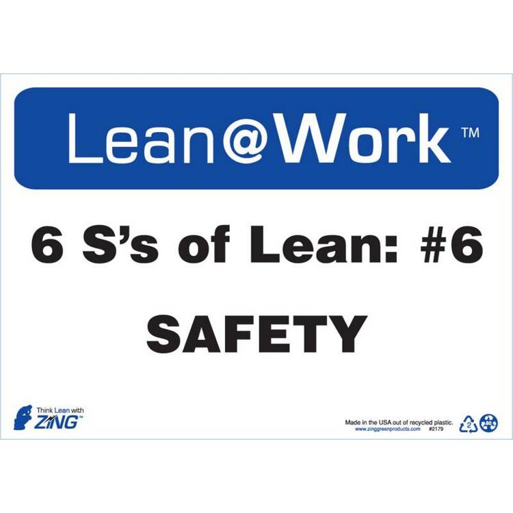 ZING Lean At Work Sign, 10x14- Model 2179